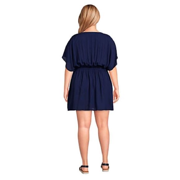 Land’s End Plus Standard Sizes swim coverup Lightweight Model Navy Blue Various - Picture 6 of 7